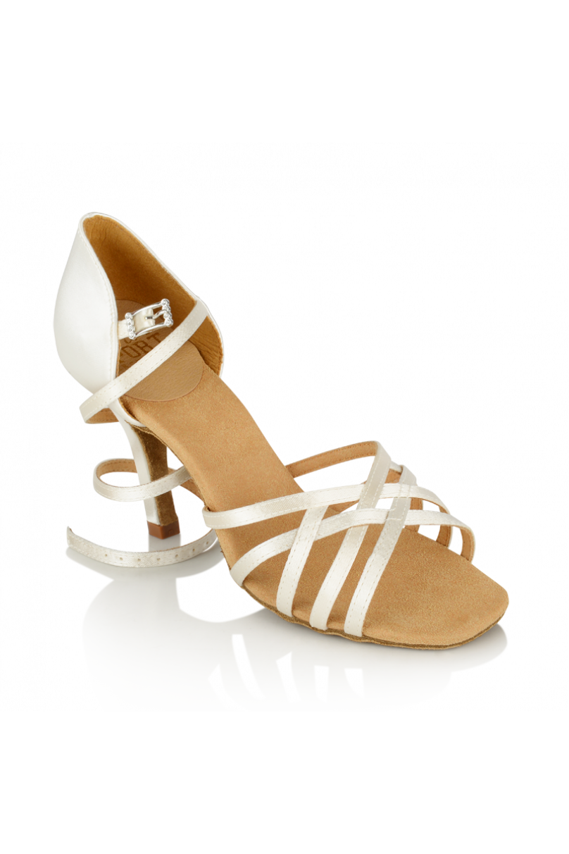 860 - Kalahari White Satin Latin Dance Shoes