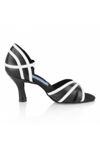 Aurora - Black/White Leather Ladies Latin Dance Shoes