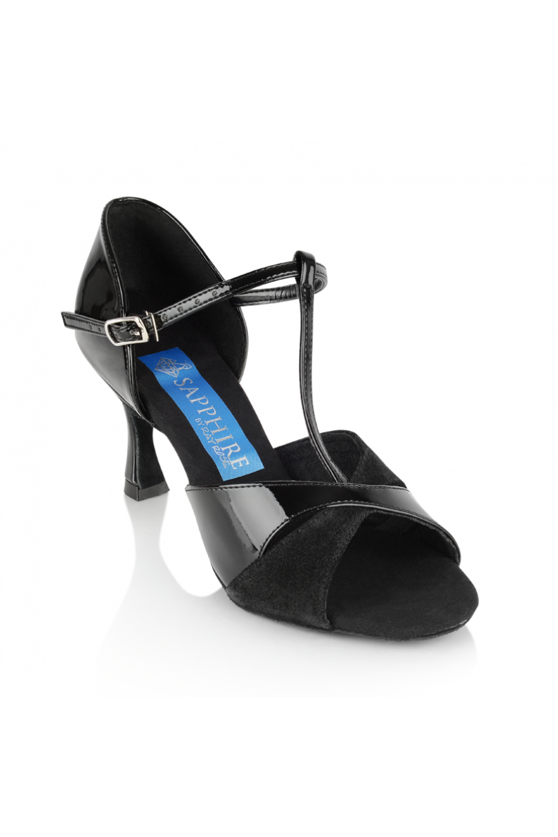 Gemini - Black Patent/Black Suede Ladies Latin Dance Shoes