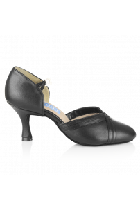 Geranium - Black Leather Ballroom dance shoes