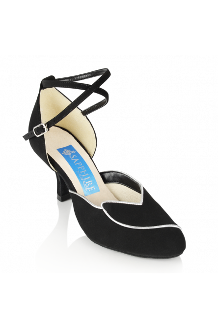 Hyacinth - Black Nubuck/Silver Ballroom dance shoes
