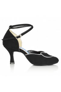 Hyacinth - Black Nubuck/Silver Ballroom dance shoes