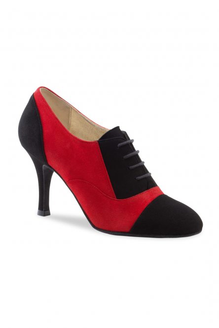 Women's Argentine Tango Dance Shoes Vicky Suede black&red