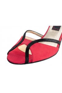 Туфлі для танців Werner Kern модель Cosima/Suede red/Shimmering suede black