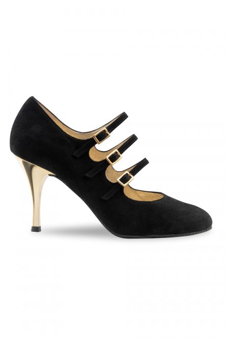 Women's dance shoes Jacinta/Suede black for Argentine tango, salsa, bachata by Werner Kern