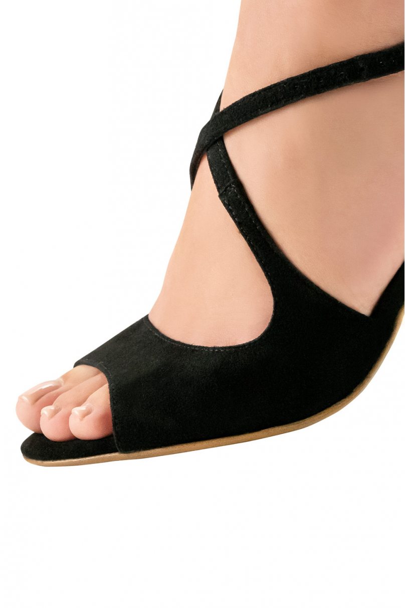 Women's dance shoes Martha LS/Suede/Patent leather black for Argentine tango, salsa, bachata by Werner Kern