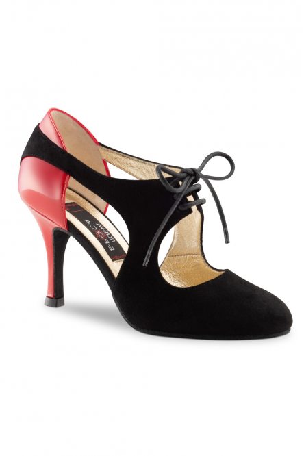 Tanzschuhe Werner Kern model Talia/Suede black/Patent leather red