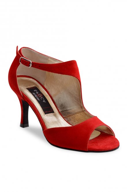 Social dance shoes Werner Kern model Linea/Suede red