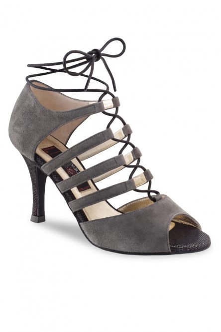Social dance shoes Werner Kern model Lydia/Suede grey/Shimmering suede black