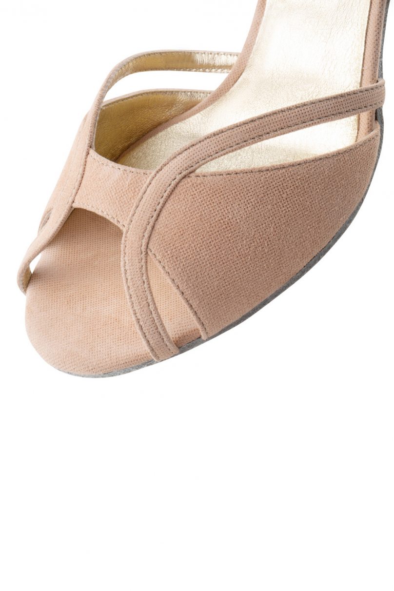 Women's dance shoes Ornella/Shimmering suede beige for Argentine tango, salsa, bachata by Werner Kern