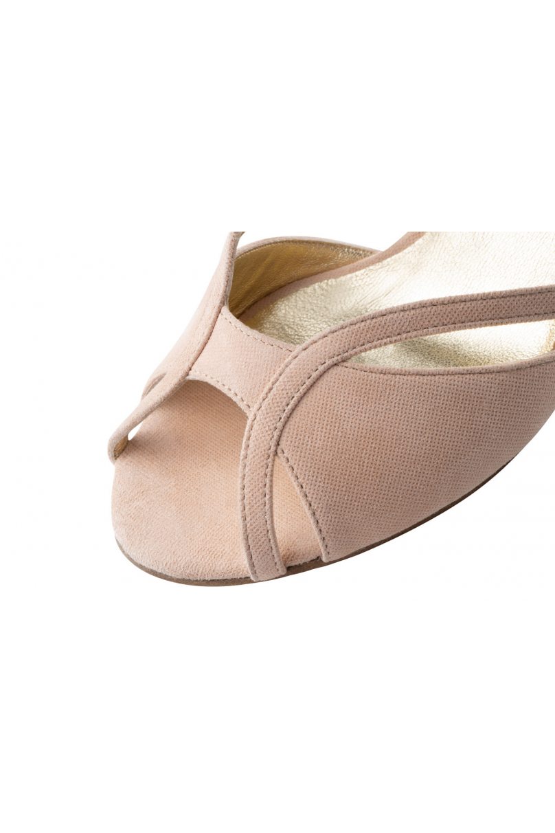 Women's dance shoes Ornella LS/Shimmering suede beige for Argentine tango, salsa, bachata by Werner Kern