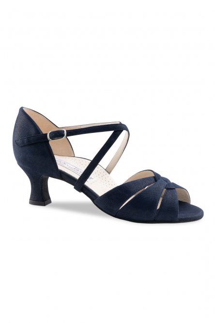 Social dance shoes Werner Kern model Ebony/Stella glitter blue