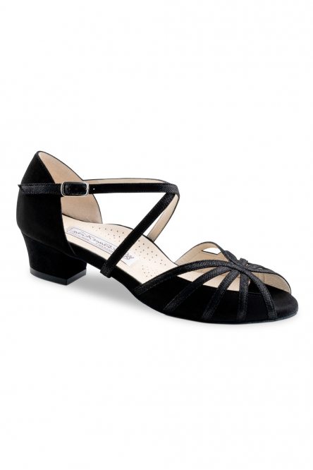 Social dance shoes Werner Kern model Rikke/Suede/Stella glitter black