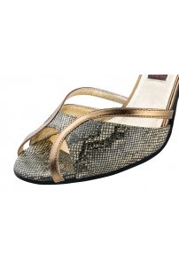 Tanzschuhe Werner Kern model Penelope/Printed leather/Nappa leather olive