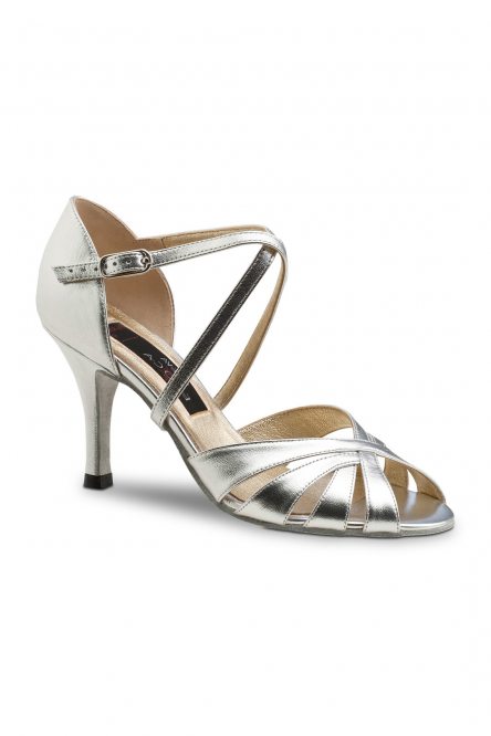 Social dance shoes Werner Kern model Yolanda/Nappa leather silver
