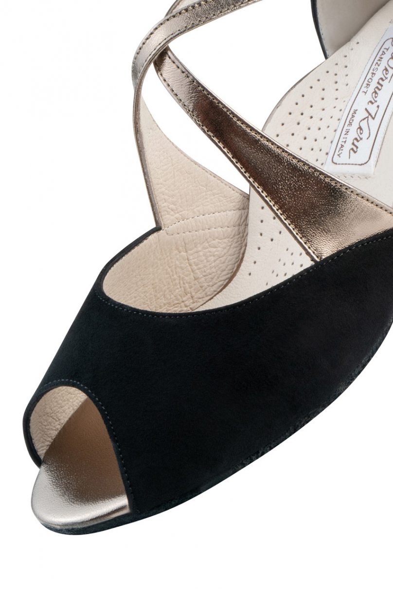 Social dance shoes Werner Kern model Gaby/Suede black/Chevro antik