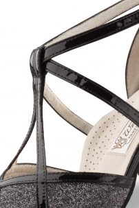 Social dance shoes Werner Kern model Ginny/Brocade black-silver/Patent black