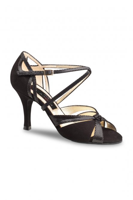 Social dance shoes Werner Kern model Sienna/Suede/Shimmering suede black