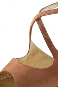 Social dance shoes Werner Kern model Tessa/Suede brown/Nappa leather copper