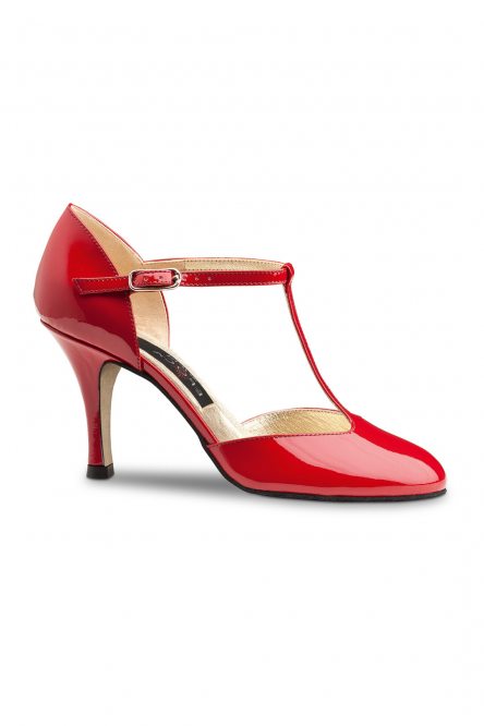 Women's dance shoes Roslyn LS/Patent leather red for Argentine tango, salsa, bachata by Werner Kern