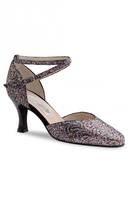 Social dance shoes Werner Kern model Betty/Brocade silver multi