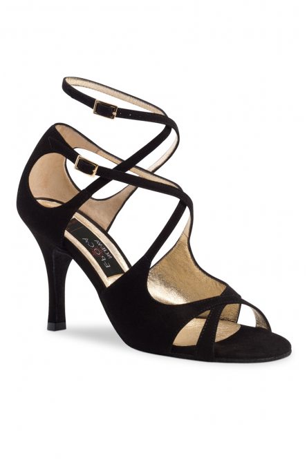 Women's dance shoes Amalia/Suede black for Argentine tango, salsa, bachata by Werner Kern