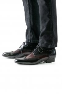 Social dance shoes Werner Kern model Belgrano/Nappa leather black/bordo