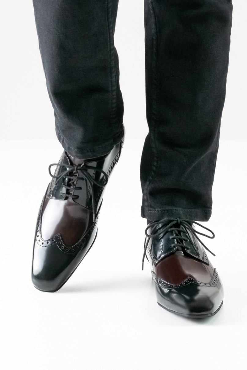 Туфли для танцев Werner Kern модель Belgrano/Nappa leather black/bordo