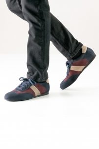 Social dance shoes Werner Kern model Bari/Suede blue/vino/beige