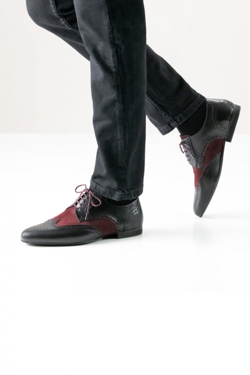 Туфлі для танців Werner Kern модель Firenze/Nappa black/Suede vino