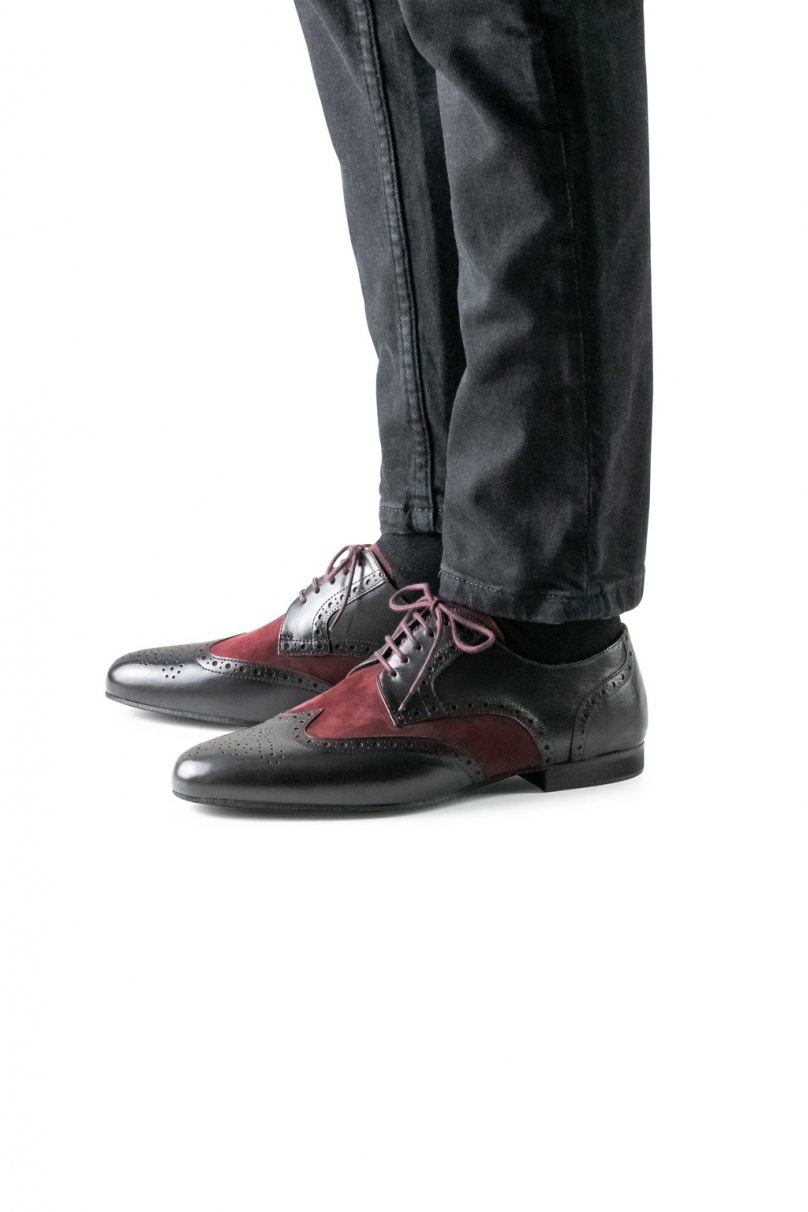 Social dance shoes Werner Kern model Firenze/Nappa black/Suede vino