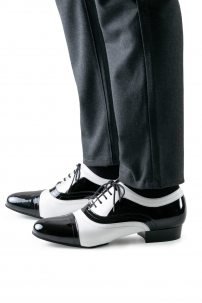Social dance shoes Werner Kern model La Plata/Nappa leather white/Patent leather black