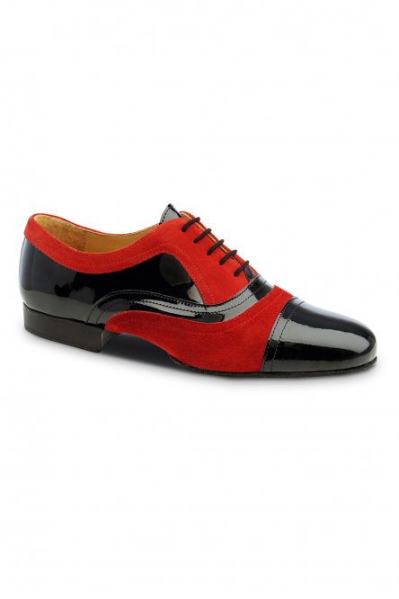 Social dance shoes Werner Kern model Sucre/Patent leather black/Suede red
