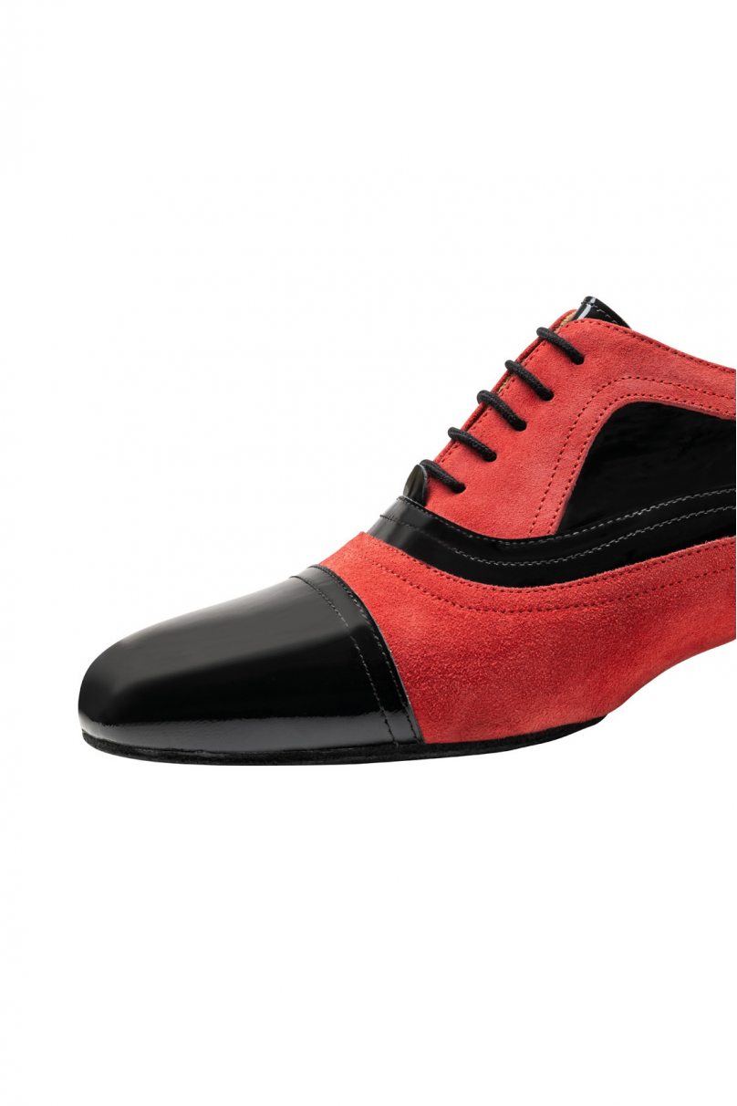 Boty na společenský tanec Werner Kern model Sucre/Patent leather black/Suede red