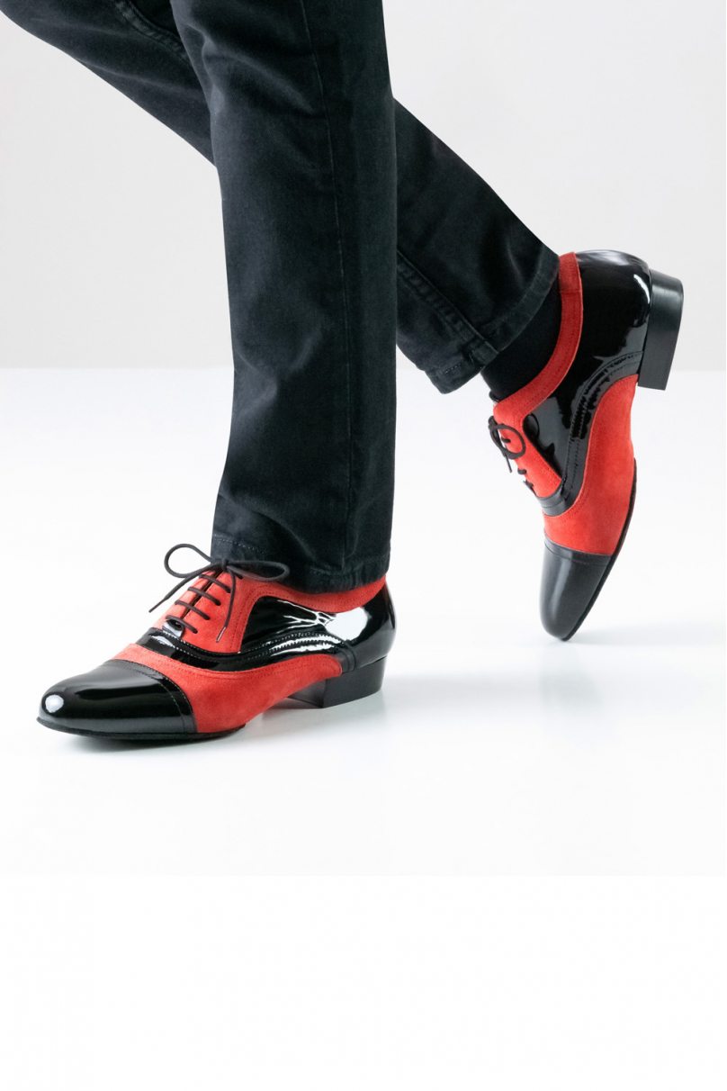 Туфлі для танців Werner Kern модель Sucre/Patent leather black/Suede red