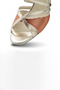 Women's dance shoes Eva/Printed leather / Nappa leather – platin / red for Argentine tango, salsa, bachata by Werner Kern