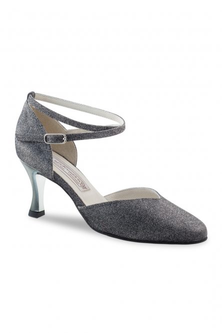Women's Social Dance Shoes Abby Brocade black-silver