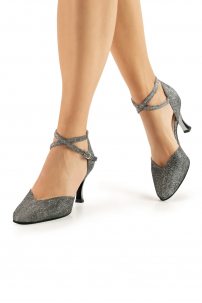 Social dance shoes Werner Kern model Abby/Brocade black-silver