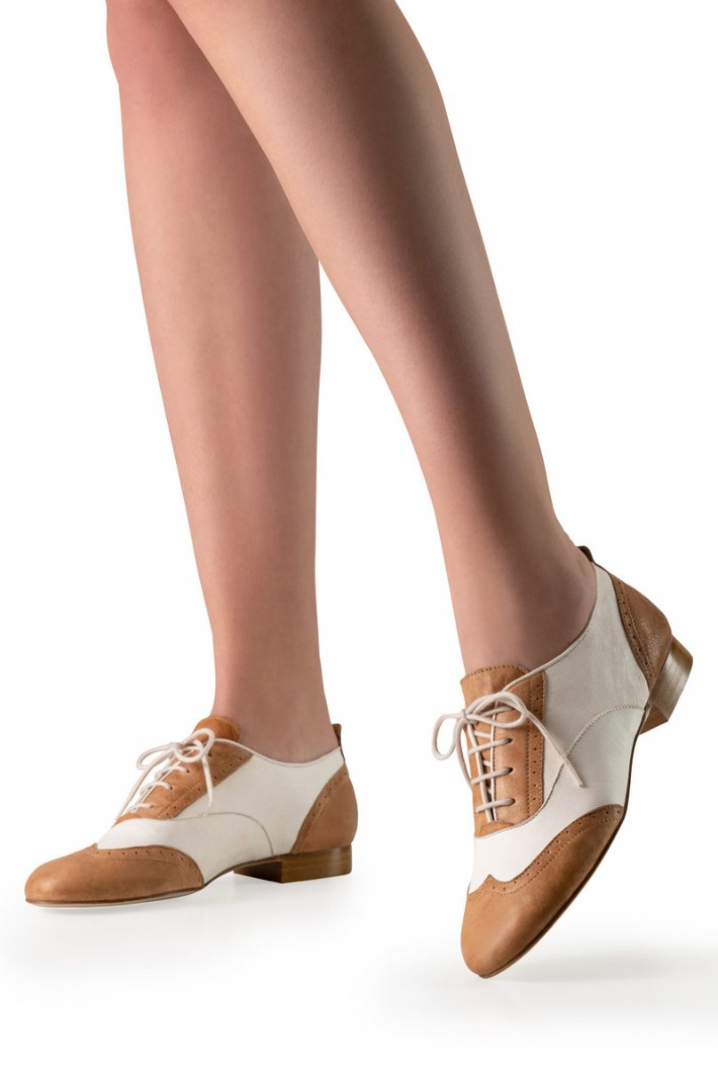 Dance shoes for Swing, Twist, Zumba, Boogie Woogie Werner Kern model Taylor LS/Nappa caramel/creme