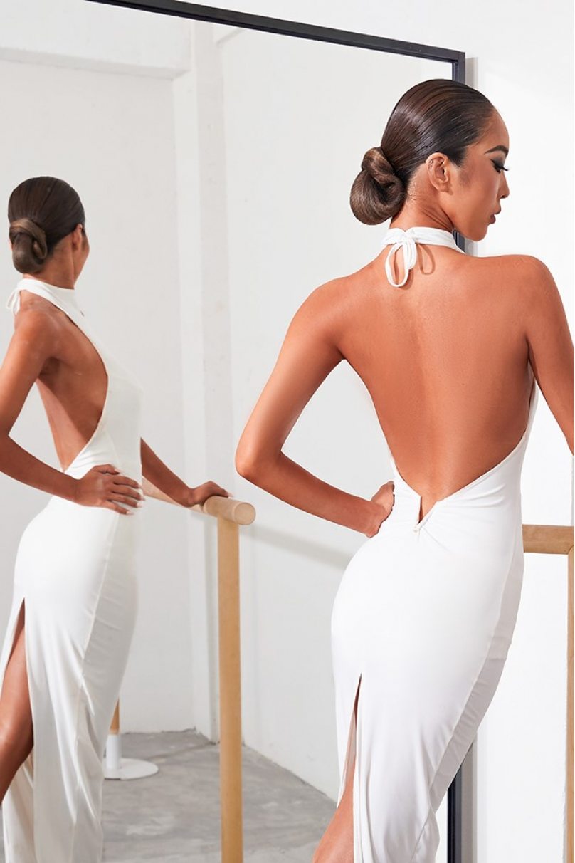 Сукня для бальних танців для латини від бренду ZYM Dance Style модель 2229 White