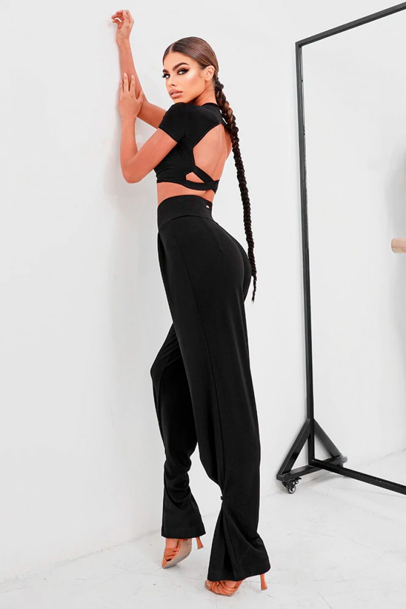 Женские брюки для бальных танцев для латины от бренда ZYM Dance Style модель 2138 Black