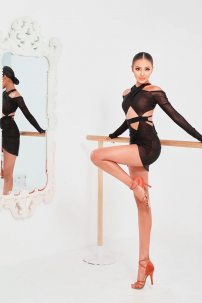 Latin dance dress by ZYM Dance Style model 2177 Black