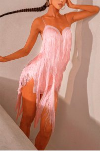 Latin dance dress by ZYM Dance Style model 2205 Sakura Pink