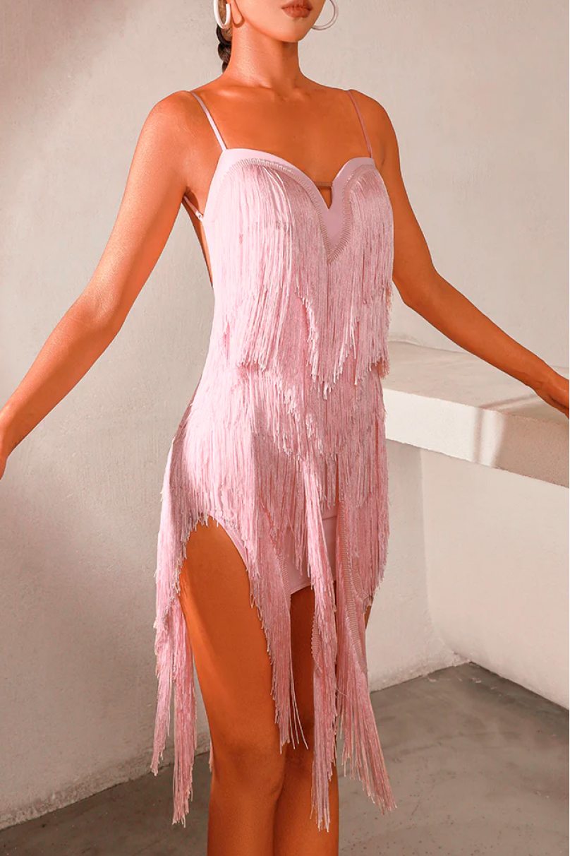 Latin dance dress by ZYM Dance Style model 2205 Sakura Pink