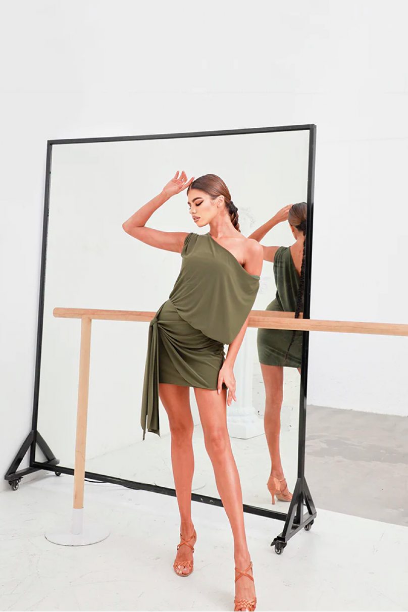 Платье для бальных танцев для латины от бренда ZYM Dance Style модель 2211 Dark Green