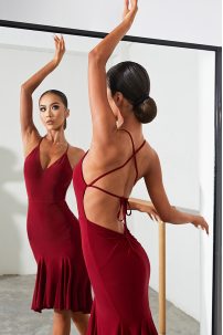 Latin dance dress by ZYM Dance Style model 2238 Wine Red
