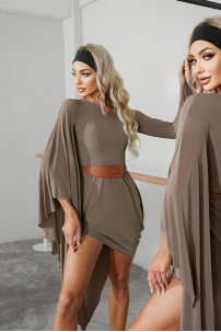 Moda Latin Dance Dress in Grey Brown