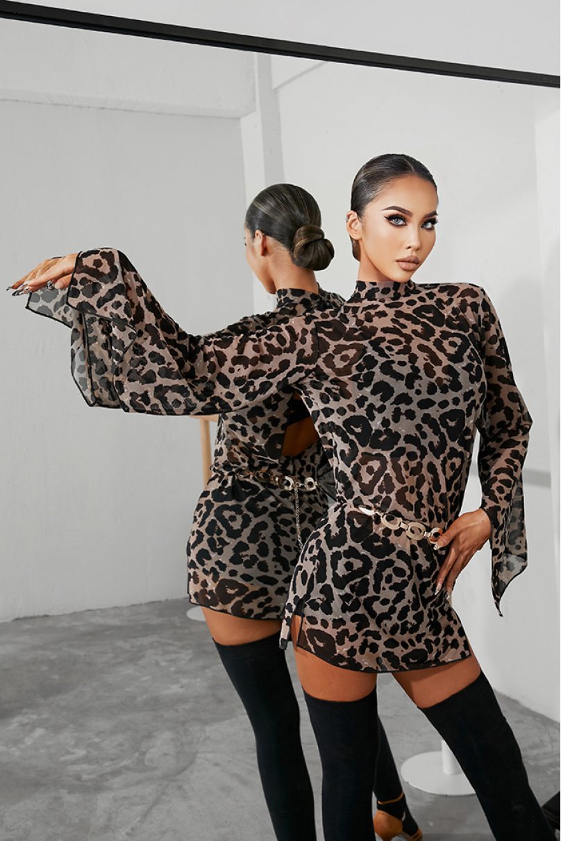 Latin dance dress by ZYM Dance Style model 2247 Leopard