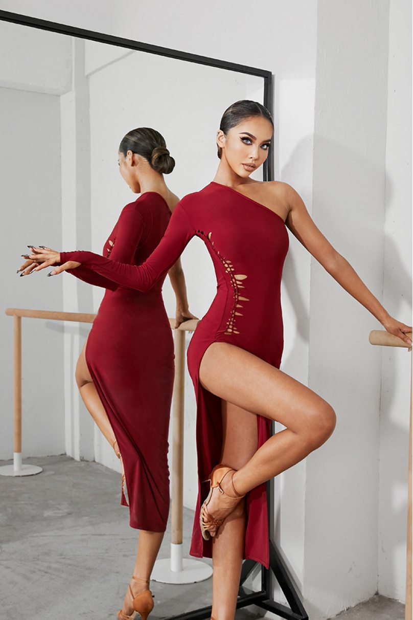 Сукня для бальних танців для латини від бренду ZYM Dance Style модель 2253/Wine Red