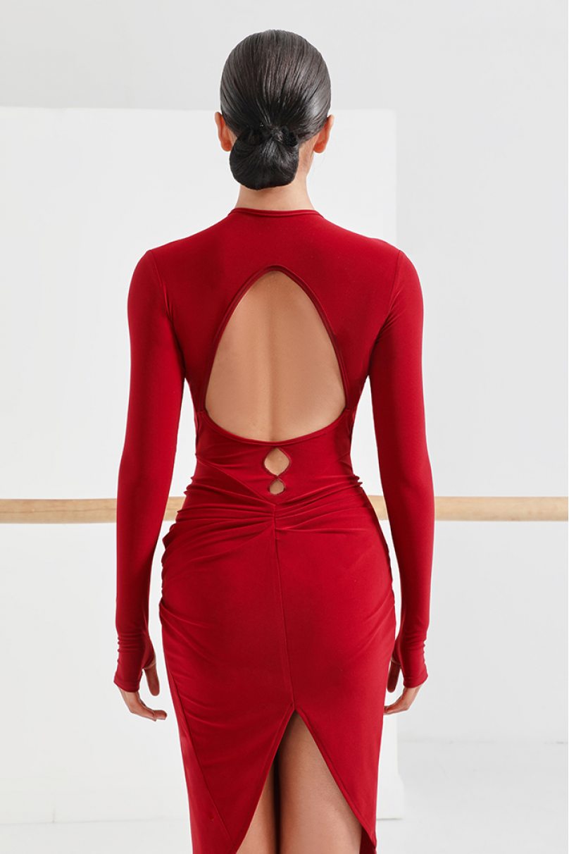 Latin dance dress by ZYM Dance Style model 2262/Wine Red